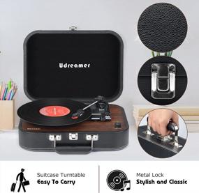 img 1 attached to Udreamer Record Players For Vinyl With Speakers Wireless Turntable Portable Suitcase Gramophone Vintage 3-Speed USB Vinyl Player Support Aux-In RCA Output Headphone Jack