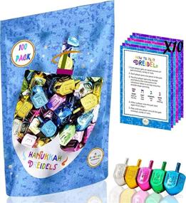 img 4 attached to Hanukkah Dreidels Metallic Multi Colored Translation Baby & Toddler Toys