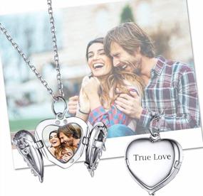 img 2 attached to SILVERCUTE Customized Photo Necklace For Women - Sterling Silver/18K Gold Plated Picture Locket Heart/Iced Pendant, Length 18-30 Inches