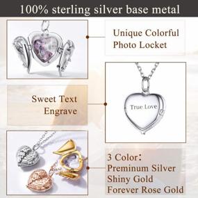 img 1 attached to SILVERCUTE Customized Photo Necklace For Women - Sterling Silver/18K Gold Plated Picture Locket Heart/Iced Pendant, Length 18-30 Inches