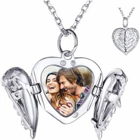 img 4 attached to SILVERCUTE Индивидуальное ожерелье с фотографией для женщин - Стерлинговое серебро / 18-каратное позолоченное изображение Медальон Сердце / Кулон со льдом, длина 18-30 дюймов