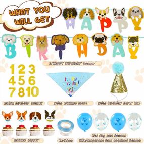 img 2 attached to 60PCS Dog Birthday Bandana Hat Set-идеально подходит для LOVESTOWN Dog Faces Party Banner Украшения и сувениры!