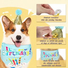 img 1 attached to 60PCS Dog Birthday Bandana Hat Set-идеально подходит для LOVESTOWN Dog Faces Party Banner Украшения и сувениры!