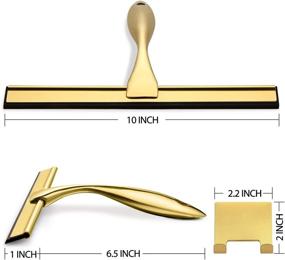 img 3 attached to 🚿 Premium HIWARE All-Purpose Shower Squeegee - Brass & Stainless Steel, 10 Inches