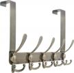 webi 5 tri hooks over door hanger rack for coats, towels, and other items - bronze logo