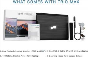 img 1 attached to Портативная подставка Trio Tri Screen, совместимая с подставкой 14 дюймов, 60 Гц, IPS