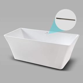 img 3 attached to FerdY Sentosa 59 Acrylic Freestanding Bathtub Contemporary Soaking Tub Brushed Nickel Drain Linear Overflow Easy Installation