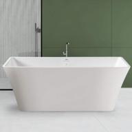 ferdy sentosa 59 acrylic freestanding bathtub contemporary soaking tub brushed nickel drain linear overflow easy installation logo