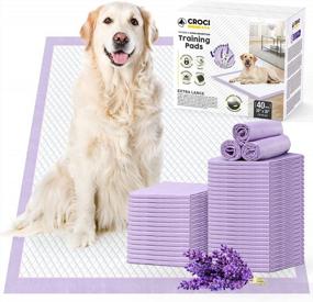 img 4 attached to CROCI Lavender Scented Puppy Pads - Extra Large, Highly Absorbent And Odor Eliminating - 40 Count Disposable Pee Pads For Dogs