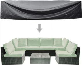 img 4 attached to Защитите свою уличную мебель: водонепроницаемый и пыленепроницаемый чехол для патио для диванов и гостиных (126 x 63 x 29 дюймов, черный)