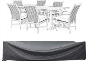 img 3 attached to Защитите свою уличную мебель: водонепроницаемый и пыленепроницаемый чехол для патио для диванов и гостиных (126 x 63 x 29 дюймов, черный)