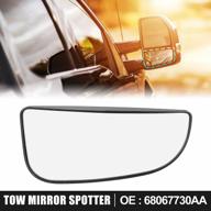 right hand rh tow mirror glass for dodge ram 1500 2500 3500 4500 5500 2009-2020, replaces beneray 68067730aa, 68067731aa - passenger side logo