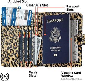 img 2 attached to 🐆 Leopard-print PU Leather Passport and Vaccine Card Holder - Travel Wallet Combo for Women and Men with Vaccination Card Slot