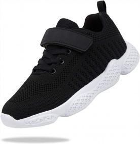 img 4 attached to Comfortable And Trendy: Santiro Kids' Breathable Knit Sneakers For Boys And Girls!