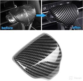 img 2 attached to 🚗 CR-V 2017-2020 Sport Style Carbon Fiber Print Gear Shift Knob Cover Trim - Accessories with Carbon Fiber Pattern