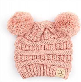 img 2 attached to Funky Junque Exclusives Baby Infant Beanie Knit Warm Winter Pom Pom Skull Cap Hat