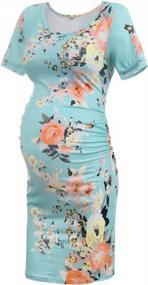 img 4 attached to MUSIDORA Solid & Floral Maternity Dress: Stylish Comfort For Casual Wear Or Baby Shower