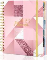 2023 hardcover planner - 12 month agenda w/ stickers, tabs & laminated dividers for women | jan-dec логотип