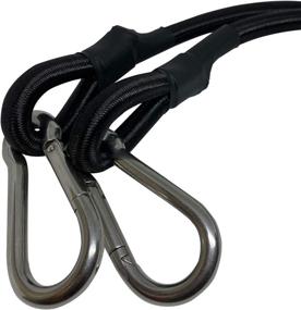 img 3 attached to 🔗 Xyemao 72'' Bungee Cord with Carabiner Steel Hook - 4 Pack, 1/3'' Diameter, Strong Elastic Rope for Luggage Rack, Car, Camping, Hand Carts - Heavy Duty Straps in Black