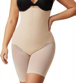 img 4 attached to MOVWIN Tummy Control Body Shaper Shorts - High Waist Thigh Slimming Shapewear Panties For Women