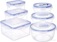 convenient 6 pack of 20.3oz rectangular food storage containers - leak-proof, stackable, bpa free! логотип