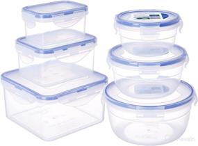 img 4 attached to Convenient 6 Pack of 20.3oz Rectangular Food Storage Containers - Leak-Proof, Stackable, BPA Free!