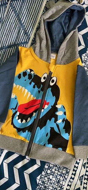 img 1 attached to 🦖 LitBud Toddler Dinosaur Crocodile Packaway Boys' Jackets & Coats: Stylish and Practical Outerwear for Your Little Boy review by David Carmody
