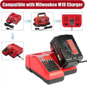 img 2 attached to KUNLUN 2 Pack 6.5Ah 18V Battery For Milwaukee M18 Battery Lithium High Output 18-Volt Battery Pack For Milwaukee 48-11-1850 48-11-1852 48-11-1862 48-11-1860 48-11-1828 48-11-1815 48-11-1822 Batteries