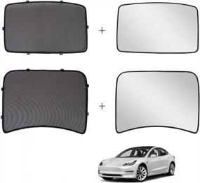 img 4 attached to Protect Your Tesla Model 3 With Jaronx Glass Roof Sunshade And UV/Heat Insulation Film Set - Ultimate Sunroof Protection!