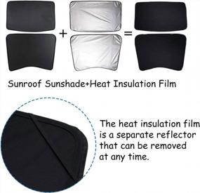 img 2 attached to Protect Your Tesla Model 3 With Jaronx Glass Roof Sunshade And UV/Heat Insulation Film Set - Ultimate Sunroof Protection!