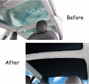 img 3 attached to Protect Your Tesla Model 3 With Jaronx Glass Roof Sunshade And UV/Heat Insulation Film Set - Ultimate Sunroof Protection!