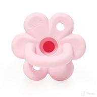🍼 swigg soother: bpa free silicone pacifier teether for girls, 3 months & up - orthodontic design, soft pink with collapsible handle логотип