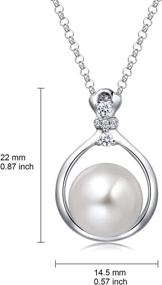 img 1 attached to 💎 Molah Sterling Silver Pearl Pendant Necklace: Genuine Cultured Freshwater Pearl with Cubic Zirconia, 10.5-11mm Size, 16" Chain + 2" Extension