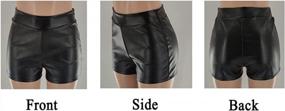 img 1 attached to Turn Up The Heat In Acelyn'S High-Waisted Faux Leather Biker Shorts For Women