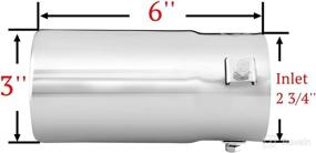 img 3 attached to 🚗 Stainless Steel Exhaust Tip with Chrome Effect – Fits 1.75 to 2.5 Inch Tail Pipe Diameter - Muffler Tip for Car Exhaust System