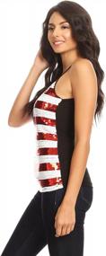 img 1 attached to Sequin Patriotic USA Flag Cami Blouse Tank Top For Women By Anna-Kaci