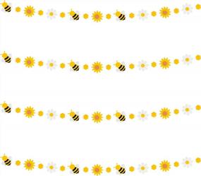 img 4 attached to BeYumi Bee Flower Garland Felt Artificial Craft Fake Bumblebee Beehive Daisy Sunflower Hanging Garland Banner Spring Summer What Will It Bee Party Decor For Gender Reveal Birthday Baby Shower, 4 Pcs