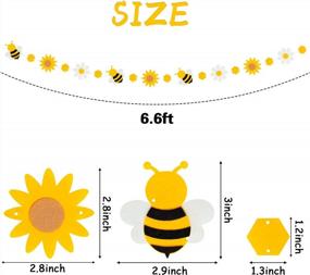 img 3 attached to BeYumi Bee Flower Garland Felt Artificial Craft Fake Bumblebee Beehive Daisy Sunflower Hanging Garland Banner Spring Summer What Will It Bee Party Decor For Gender Reveal Birthday Baby Shower, 4 Pcs