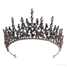 img 4 attached to 🖤 Black Goth Crowns for Women by DOYOU