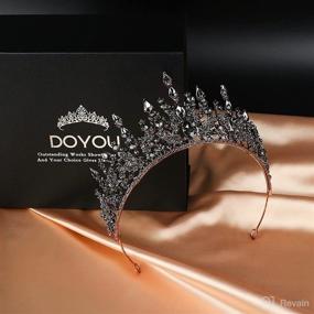 img 1 attached to 🖤 Black Goth Crowns for Women by DOYOU