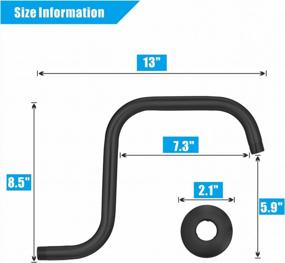 img 1 attached to 13 Inch Shower Head Extension Arm With Flange, Voolan S Shaped Shower Head Riser Pipe, Stainless Steel Long Goose Neck Curve Standard 1/2" Connection (Black)