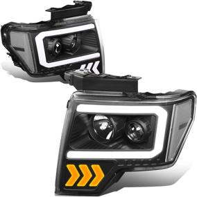 img 4 attached to 🚘 DNA Motoring HL-LB-T2-F15009-BK-CL1 LED DRL Projector Headlights with Corner Lamps