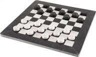 radicaln checkers board game 15 inches black and white handmade marble 2 player tournament checker set - portable table draughts kids board games sets logo