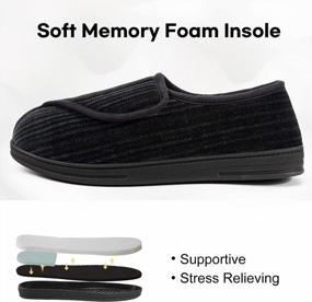 img 2 attached to Comfortable And Therapeutic: LongBay Men'S Memory Foam Diabetic Slippers With Plush Fleece For Arthritis, Edema, And Swollen Feet