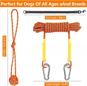 img 1 attached to XiaZ Spring Pole Dog Rope Toys - Outdoor Bungee Hanging Toy With 16Ft Rope For Pitbulls And Large Breeds, Perfect For Tug Of War, Pulling, And Exercise, Also Ideal For Solo Play