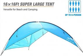 img 3 attached to Oileus Super-Sized Canopy Tent With Sand Bags - Effortless Beach Sun Shelter And Lightweight Shade