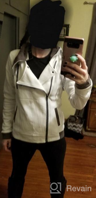 img 1 attached to Women'S Hooded Jacket With Slanted Zipper For Sleek And Slim Look review by Elijah Harvey