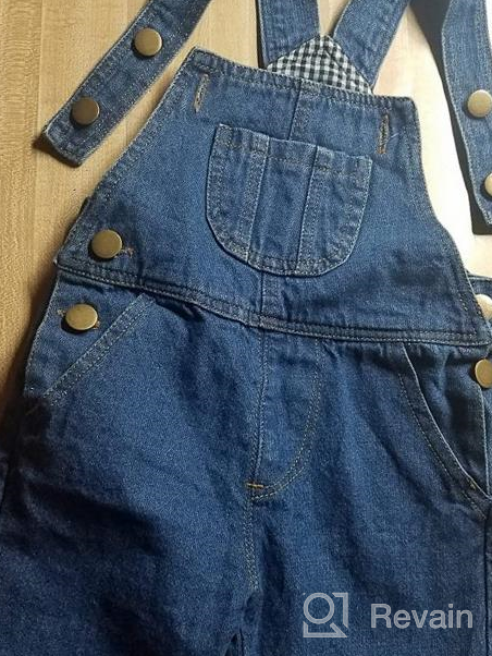 img 1 attached to 👖 Kidscool Ripped Overalls for Girls and Boys' Clothing review by Paul Weakland