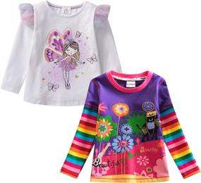 img 4 attached to VIKITA Cotton Sleeve Shirt Clothes Girls' Clothing ~ Tops, Tees & Blouses