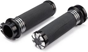 img 4 attached to KEMIMOTO Motorcycle Burst Handlebar Grips 1 Inch - Soft Handlebar Grips + Twin Cable Throttle Control for Softail, Sportster, Iron 883, Forty-Eight, Dyna XR1200, Touring Models